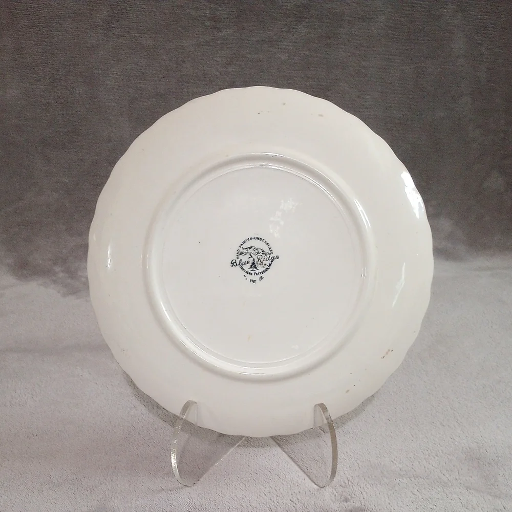 Pair Of Blue Ridge Southern Pottery Sun Bouquet Luncheon Plates